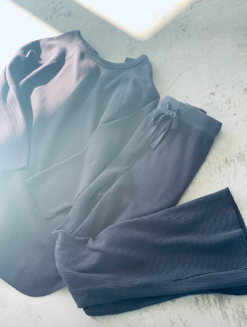 大草さんのおすすめ商品　サーマル　セットアップ Tops 6,270yen (tax in), and Pants 6,270yen (tax in)