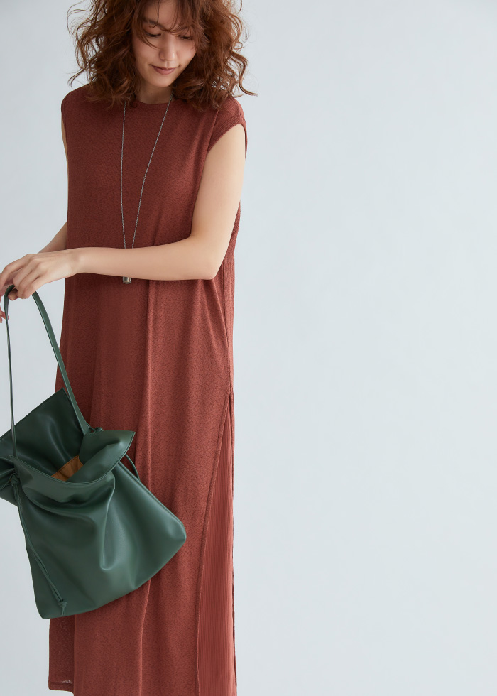 Dress, Necklace, and Bag